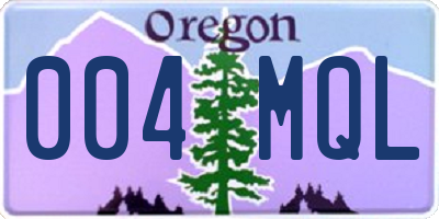 OR license plate 004MQL