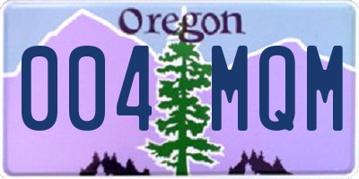 OR license plate 004MQM