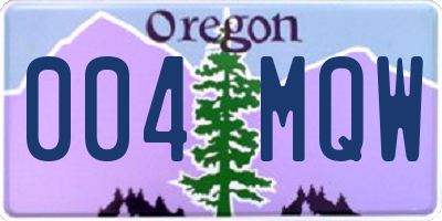 OR license plate 004MQW