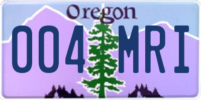 OR license plate 004MRI