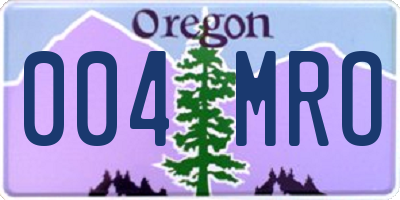 OR license plate 004MRO