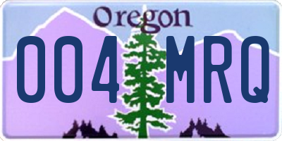 OR license plate 004MRQ