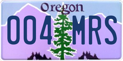 OR license plate 004MRS