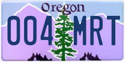 OR license plate 004MRT