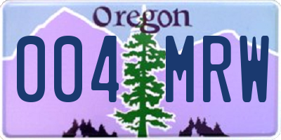 OR license plate 004MRW
