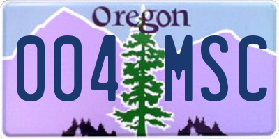 OR license plate 004MSC