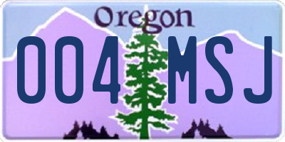 OR license plate 004MSJ