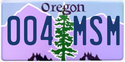 OR license plate 004MSM