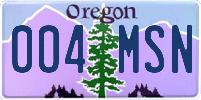 OR license plate 004MSN
