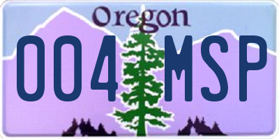 OR license plate 004MSP