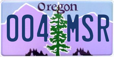 OR license plate 004MSR