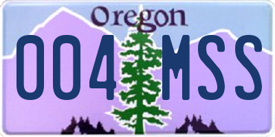 OR license plate 004MSS