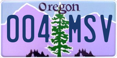 OR license plate 004MSV