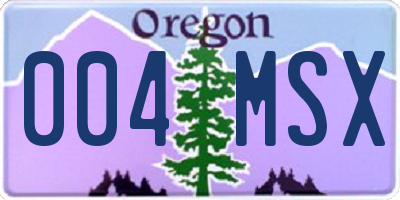 OR license plate 004MSX