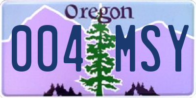 OR license plate 004MSY
