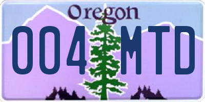 OR license plate 004MTD