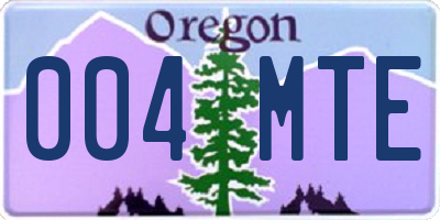 OR license plate 004MTE
