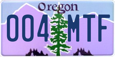 OR license plate 004MTF