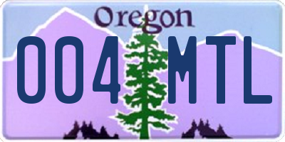 OR license plate 004MTL