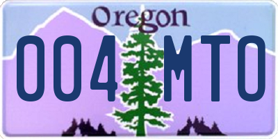 OR license plate 004MTO