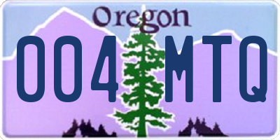 OR license plate 004MTQ