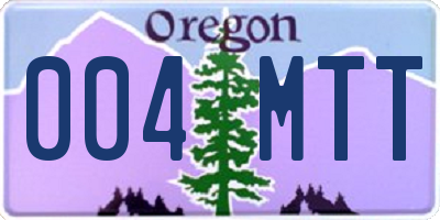 OR license plate 004MTT