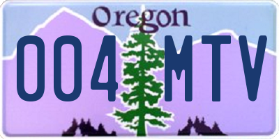 OR license plate 004MTV