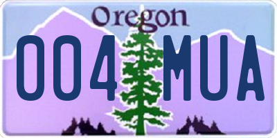 OR license plate 004MUA
