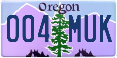 OR license plate 004MUK