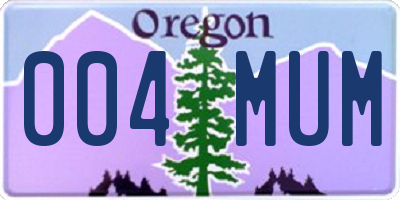OR license plate 004MUM