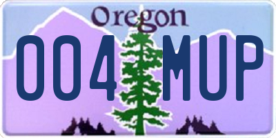 OR license plate 004MUP