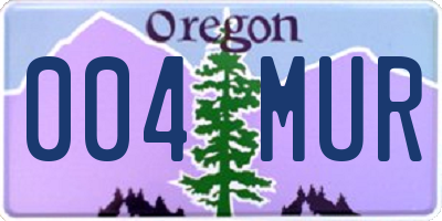 OR license plate 004MUR