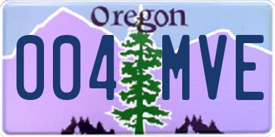OR license plate 004MVE