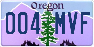 OR license plate 004MVF