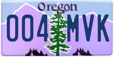 OR license plate 004MVK