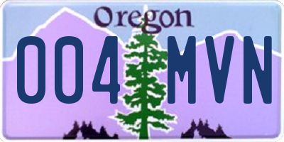 OR license plate 004MVN