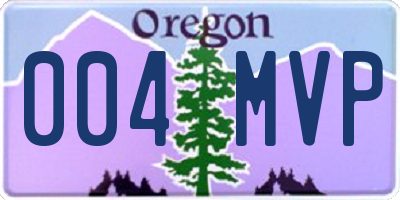 OR license plate 004MVP