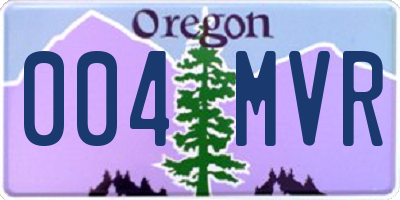 OR license plate 004MVR