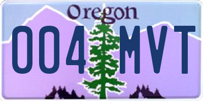 OR license plate 004MVT