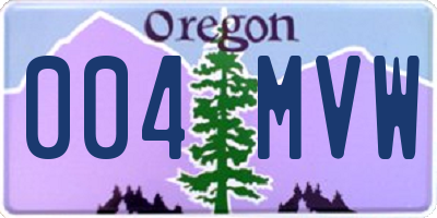 OR license plate 004MVW