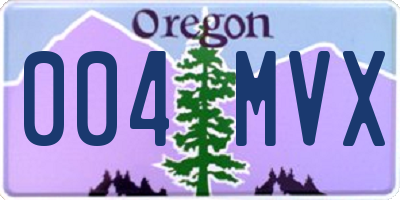 OR license plate 004MVX