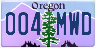 OR license plate 004MWD