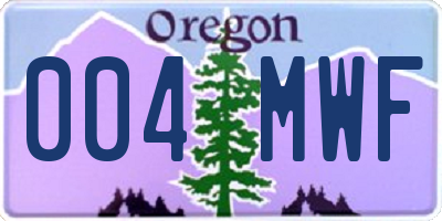 OR license plate 004MWF