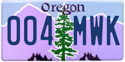 OR license plate 004MWK