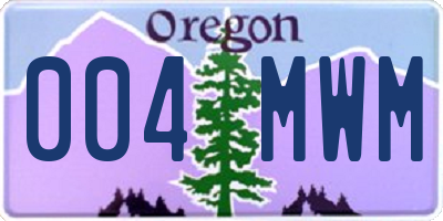 OR license plate 004MWM
