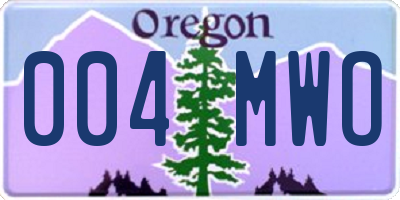 OR license plate 004MWO