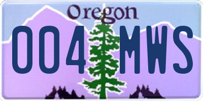 OR license plate 004MWS