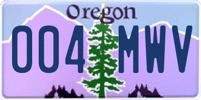OR license plate 004MWV