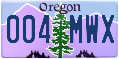 OR license plate 004MWX
