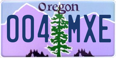 OR license plate 004MXE
